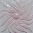 handmader ceramic tile with a high relief flower design and multiple glaze colors